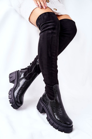 Odiniai batai Maciejka Crocodile Black 05260-01 2