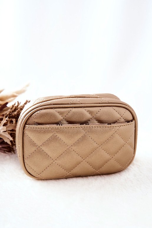 Mažas dygsniuotas kosmetikos krepšys Monnari CSM0050-023 Auksinis
