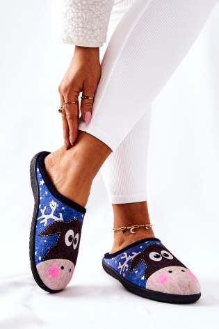 Šildančios šlepetės Modelis Reindeer Blue Elodie 2