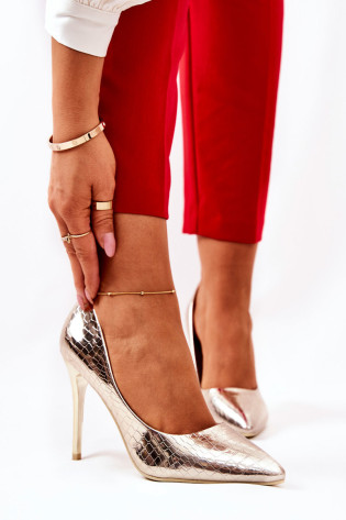 Snake Pattern Stilettos Gold Tissoria 2
