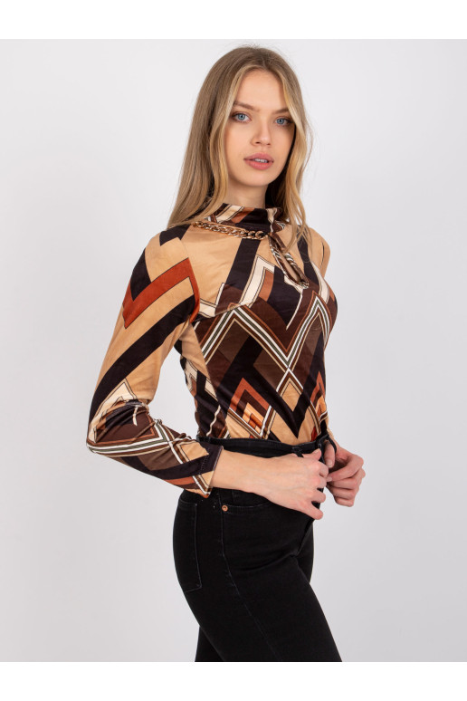 Palaidinė-DHJ-BZ-6291-2.32P-juoda ir smėlio spalvos