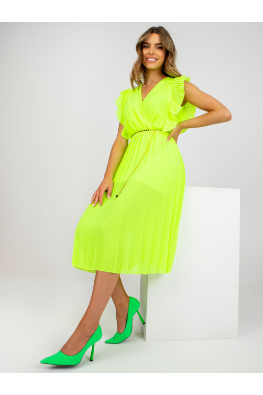 Suknelė-DHJ-SK-1155.85-fluo geltona