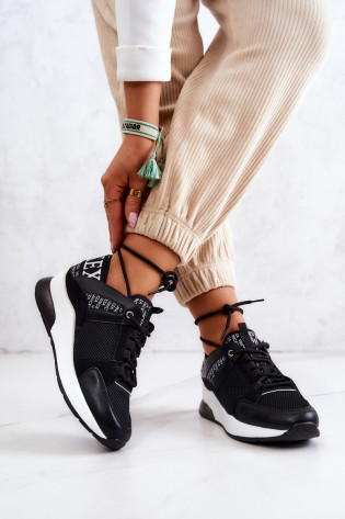Sportiniai batai, sportbačiai ant „Wedge Black Lorey“.