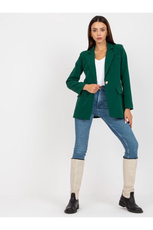 Blazer-DHJ-MA-15556.22X-tamsiai žalia