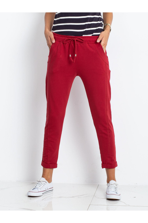 Sportinės kelnės-RV-DR-3589.06X-bordo