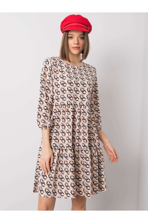 Suknelė-WN-SK-R821-1,65-šviesiai smėlio spalvos