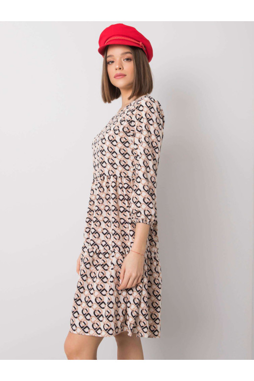 Suknelė-WN-SK-R821-1,65-šviesiai smėlio spalvos